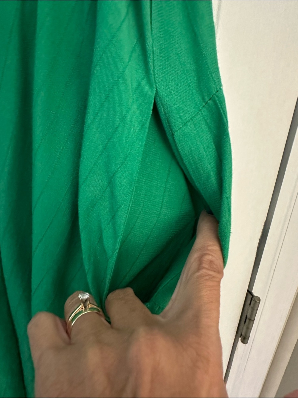 Entro Kelly Green Roll Sleeve Babydoll Shirt Dress Large - Picture 7 of 10